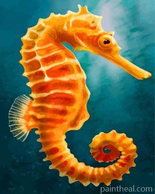 Orange Seahorse Painting By Numbers Kits