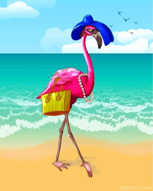 Flamingo In Hat Painting By Numbers Kits