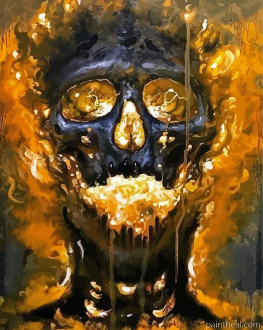 Blazing Skull Art Painting By Numbers Kits