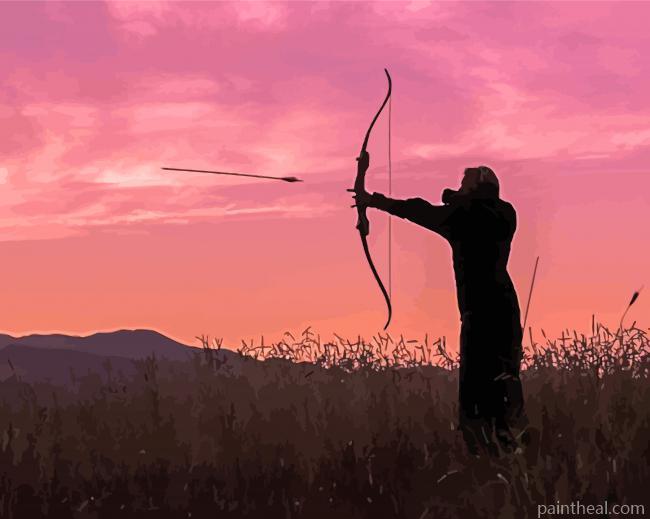 Bow And Arrow Silhouette Painting By Numbers Kits