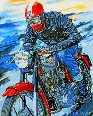 Motorcycle Driver Painting By Numbers Kits
