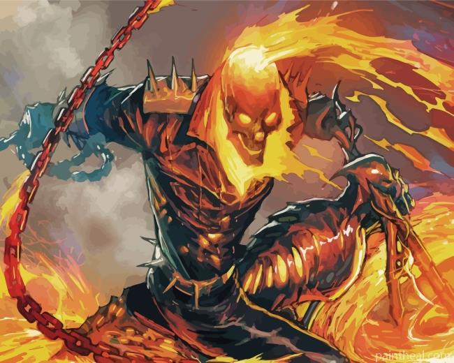Ghost Rider Fire Painting By Numbers Kits