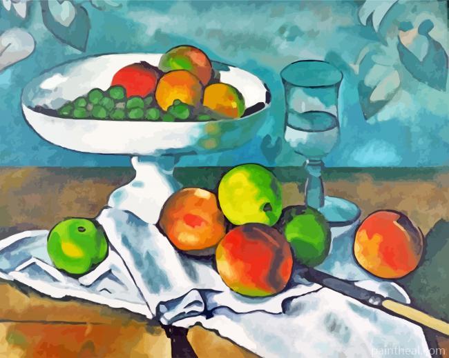 Fruit Bowl Glass And Apples Painting By Numbers Kits