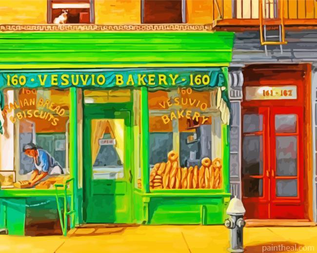 Vintage Bake Shop Illustration Painting By Numbers Kits