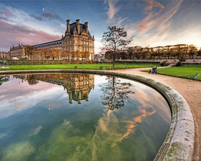 Tuileries Palace Reflection Painting By Numbers Kits