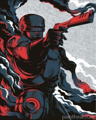 Illustration Robocop Painting By Numbers Kits