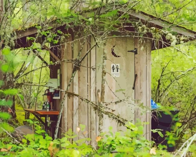 Outhouse In Forest Painting By Numbers Kits