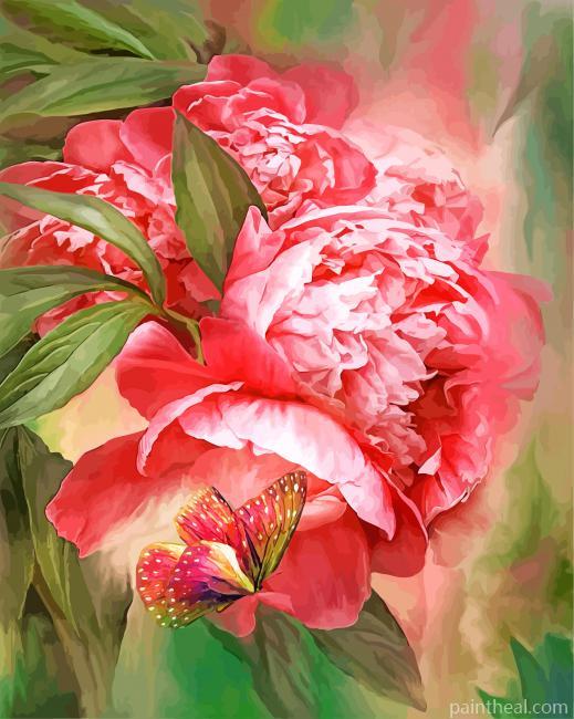 Peony And Butterfly Painting By Numbers Kits