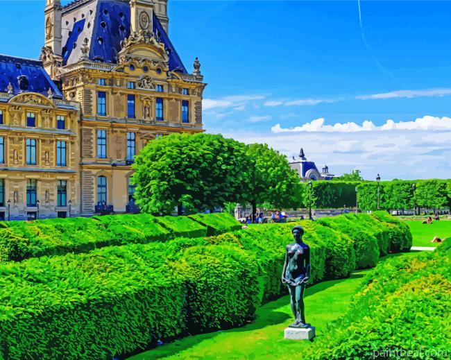 Tuileries Palace Garden in Paris Painting By Numbers Kits