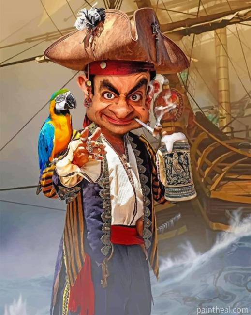Mr Bean Pirate Painting By Numbers Kits