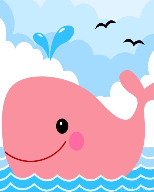 Pink Whale Painting By Numbers Kits