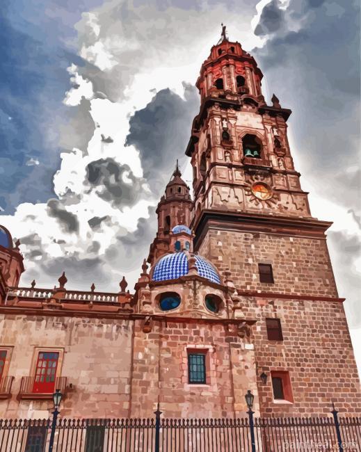 Michoacan Morelia Cathedral Painting By Numbers Kits
