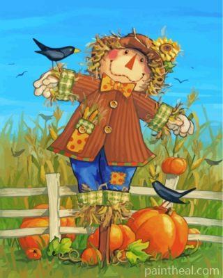 Scarecrow In Farm Painting By Numbers Kits