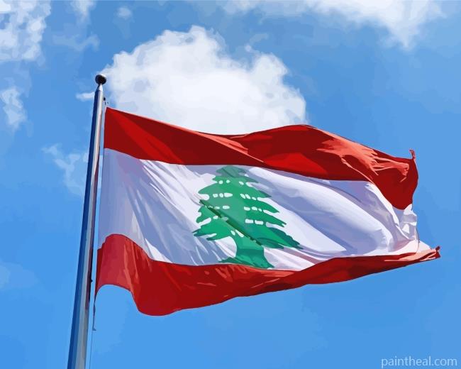 Lebanon Flag Painting By Numbers Kits