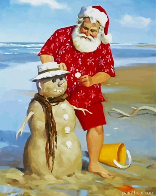 Santa Enjoying The Summer Painting By Numbers Kits