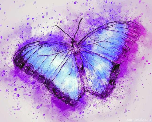 Watercolor Purple Butterfly Painting By Numbers Kits