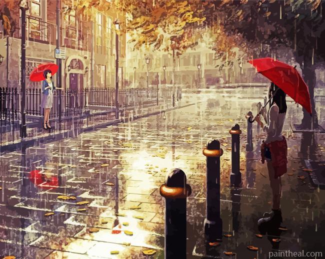 Aesthetic London In The Rain Painting By Numbers Kits