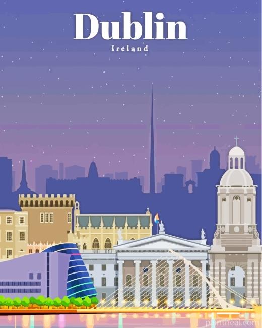 Dublin Ireland Poster Painting By Numbers Kits