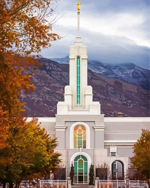 Fall in Mount Timpanogos Temple Painting By Numbers Kits