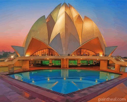 Lotus Temple Painting By Numbers Kits