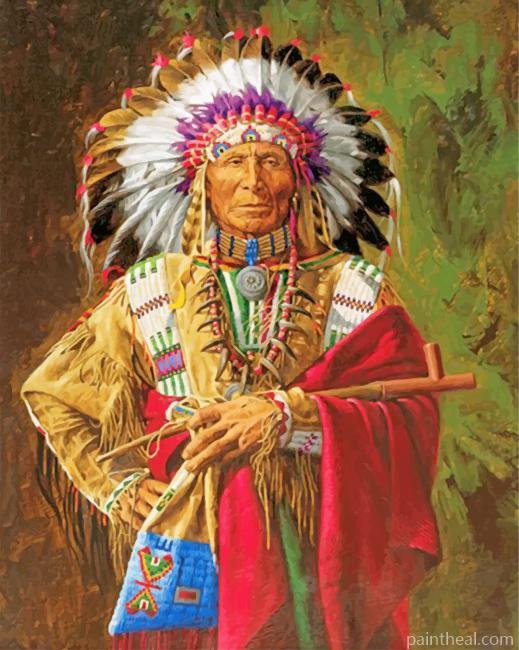 Cherokee Chief Native American Painting By Numbers Kits