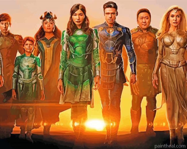 Eternals Heroes Poster Painting By Numbers Kits