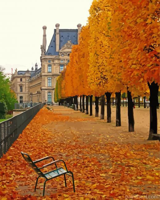Fall in Tuileries Palace Painting By Numbers Kits