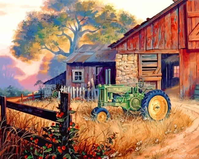 Tractor In Farm Painting By Numbers Kits