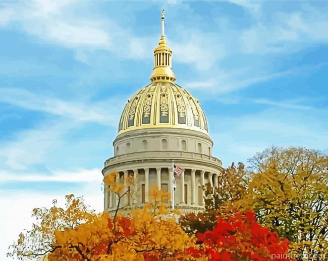 West Virginia Capitol Building in Charleston Painting By Numbers Kits