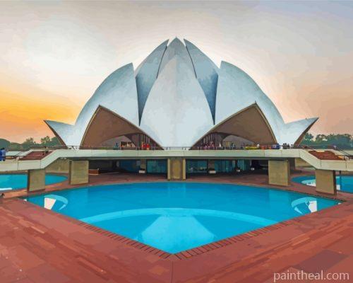 Lotus Temple India Painting By Numbers Kits