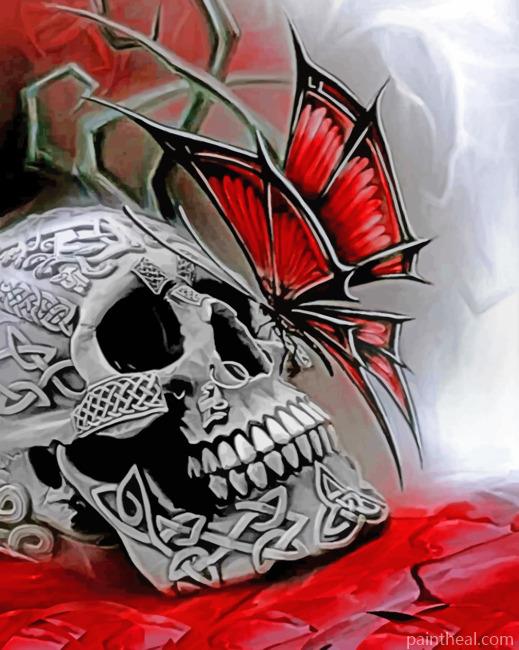 Butterfly On Skull Painting By Numbers Kits