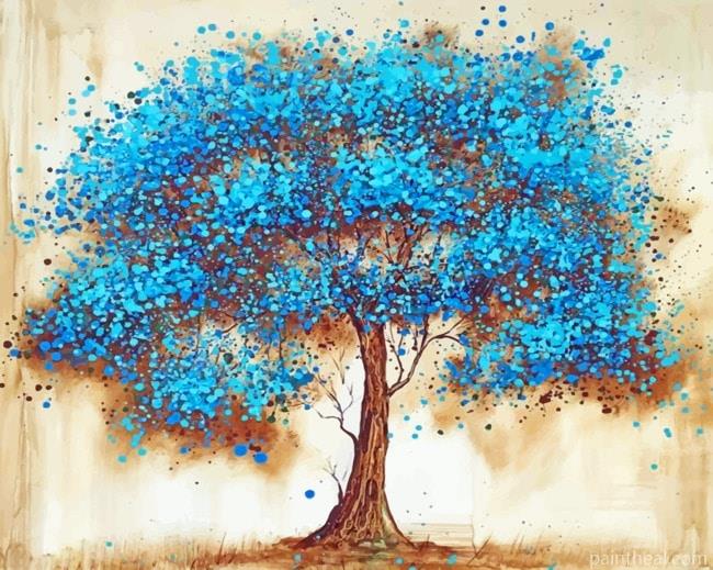 Blue Tree Painting By Numbers Kits