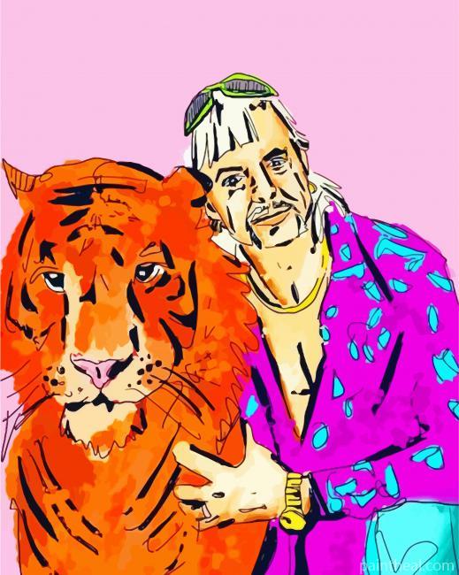Illustration Tiger King Painting By Numbers Kits