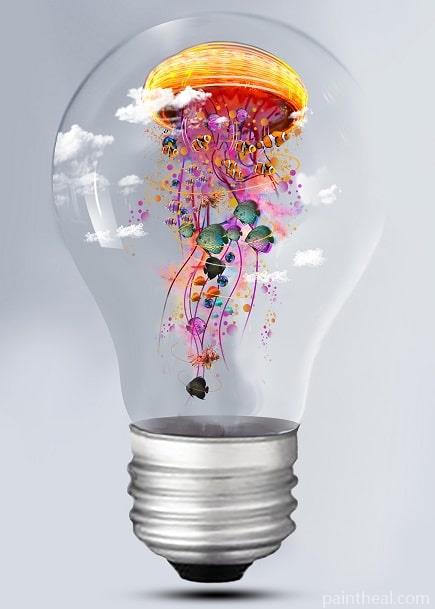 Jellyfish In Light Bulb Painting By Numbers Kits
