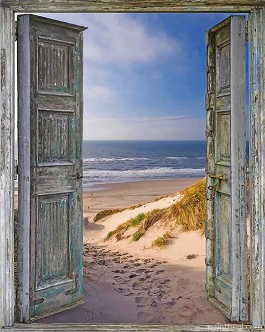 Beach Door Painting By Numbers Kits
