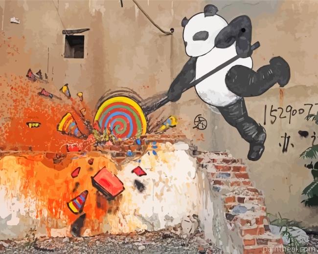 Street Graffiti Panda Painting By Numbers Kits