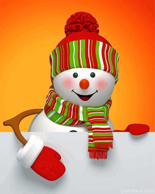 Happy Snowman Painting By Numbers Kits