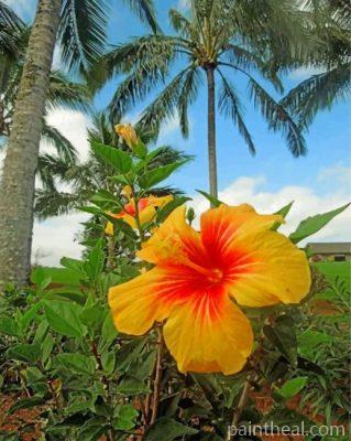 Yellow Hibiscus Painting By Numbers Kits