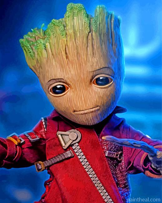 Cute Groot Painting By Numbers Kits