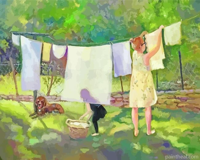 Laundry Day Art Painting By Numbers Kits