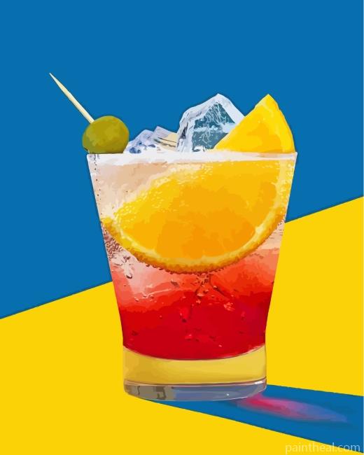 Orange Cocktail Drink Painting By Numbers Kits