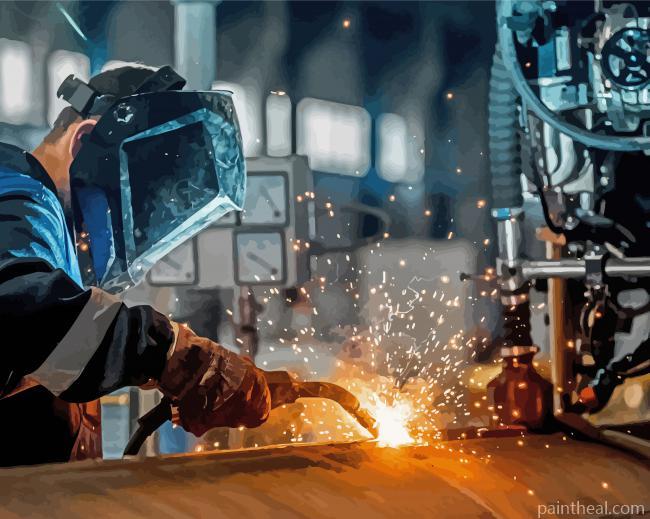 Industrial Work Painting By Numbers Kits