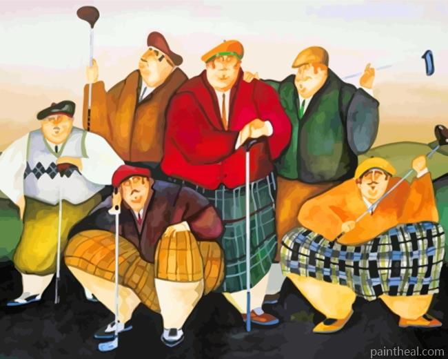 Fat Golfers Painting By Numbers Kits