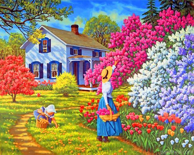 Woman And Daughter Painting By Numbers Kits