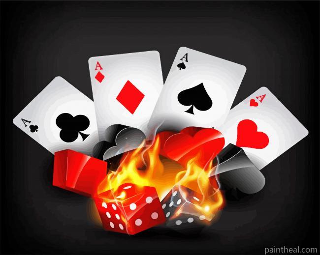 Aesthetic Casino Cards Illustration Painting By Numbers Kits