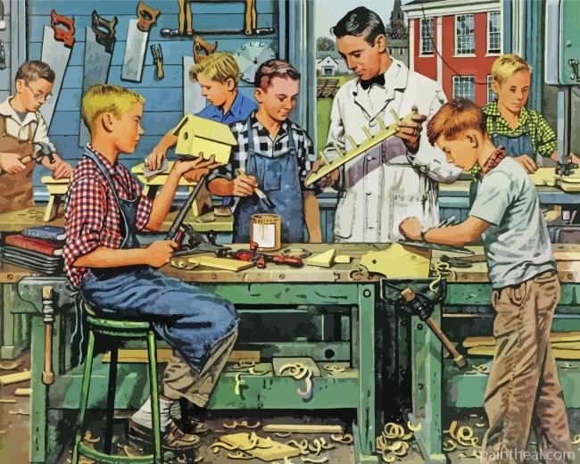 Shop Class By Stevan Dohanos Painting By Numbers Kits