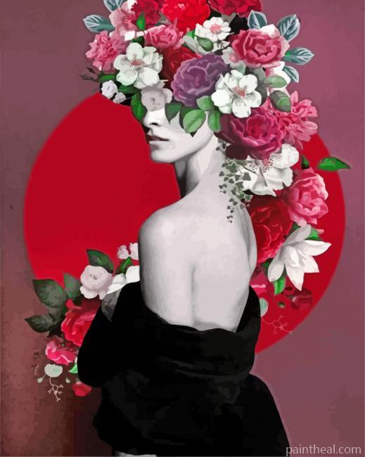 Woman And Flowers Painting By Numbers Kits