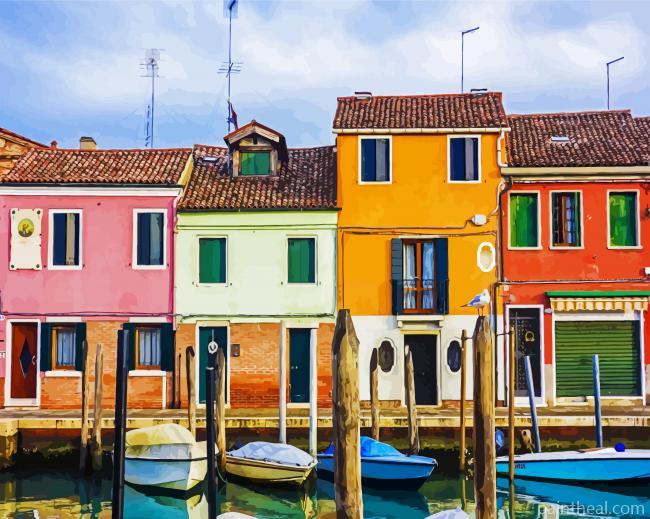 Aesthetic Case Colorate Burano Painting By Numbers Kits