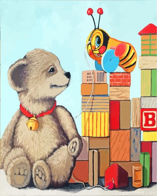Bee And Bear Toy Painting By Numbers Kits