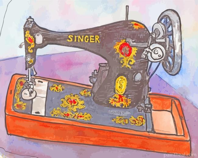 Classic Sewing Machine Painting By Numbers Kits